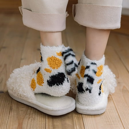 

ERTUTUYI Womens Cartoon Fuzzy Socks Cozy Winter Home Slipper Warm Soft Thick Comfy Gift F