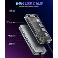 thumbnail image 2 of Estación de acoplamiento ORICO USB C 6 en 1 tipo C gris transparente, 2 of 8