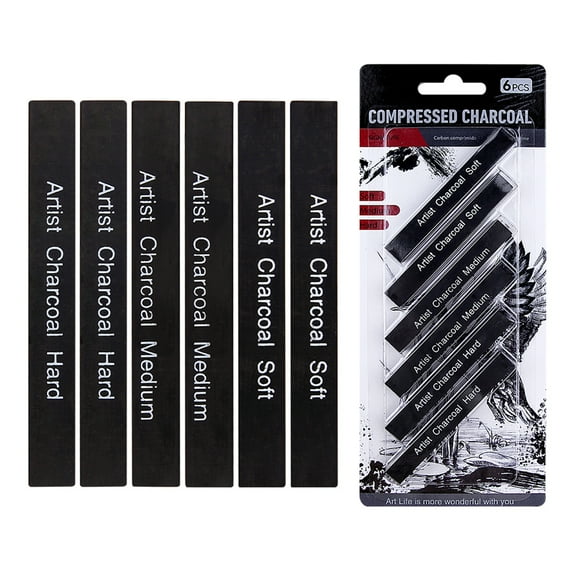 Wweixi Black Versatile With Square Sketch Sticks For All Artistic Needs Compressed Charcoal Square Strips