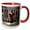 Red/White, variant on 3drose, a Red Fire Hydrant with a Touch of Lime on Black and White, 11oz Two-tone Black Mug