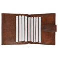 thumbnail image 3 of Mens Cowhide Leather Credit Card Holder Trifold Wallet with Snap Enclosure  1512 CF (C) Black, 3 of 7