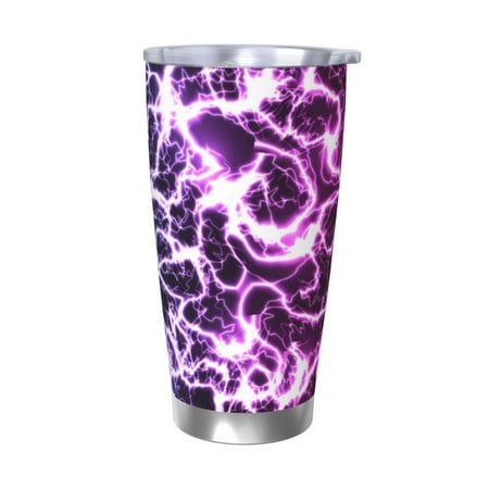 

Gaeub Blue Lightning Print 20-Ounce Stainless Steel Car Cup Tumblers Cups with Lids and Straw Coffee Cups for Adults Kids Home Car Office School Travel Party-Without Straw