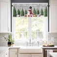 thumbnail image 3 of Snowman Merry Christmas Kitchen Curtains and Valances Set, Gray Winter Socks Xmas Tree Rod Pocket Window Valance 18 Inch Window Curtain Panels for Living Room Bedroom Laundry, 27.5x24in, 3 Pieces, 3 of 7
