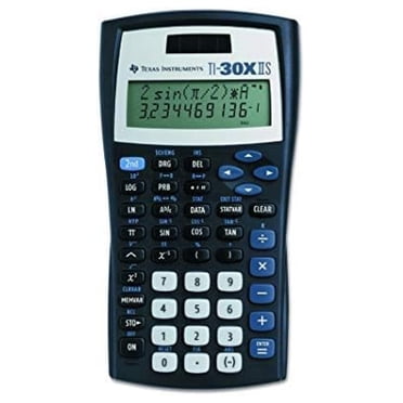 Texas Instruments TI-30X IIS 2-Line Scientific Calculator, Black with Blue Accents