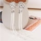 thumbnail image 2 of Pendientes largos con borlas en tono plateado - NUEVO, 1 par, 2 of 5