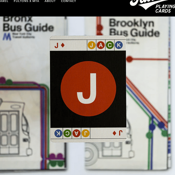 Black Edition Fulton Street MTA Playing Cards (1972 Vignelli Map)