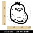thumbnail image 2 of Cute Chicken Nugget Self-Inking Rubber Stamp Ink Stamper - Sky Blue Ink - Small 3/4 Inch, 2 of 7