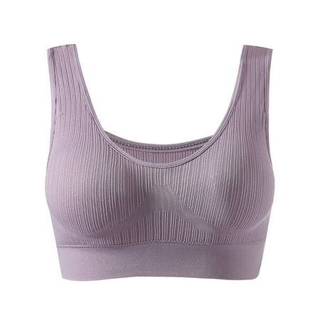 

Xmarks Seamless Sports Bra Wirefree Yoga Bra with Removable Pads for Women Purple 90/40BC 95/42AB