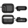 thumbnail image 3 of ELEHOLD Double Color Case For Airpods Pro 2nd Gen (2022) Full Body Protective Case Rugged Cover, with  Headphone - Shaped Safety Lock & KeyChain, Wireless Charging Support, Black, 3 of 7