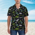thumbnail image 2 of Pofeuu Space Rockets Print Hawaiian Shirt for Men Sleeves Casual Button Down Summer Beach Dress Shirts T-Shirts,3X-Large, 2 of 7
