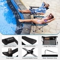 thumbnail image 2 of FUNDANGO Reclining Camping Chair, Folding Lounge Chairs with Removeable Footrest, 4-Position Adjustable Backrest, with Headrest & Side Pocket, Carry Bag, 390lbs Capacity, 2 of 7