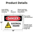 thumbnail image 2 of (2 Pack) Electrical Hazard OSHA Danger Sign 18 Inch X 12 Inch Indoor / Outdoor Rust-Free Aluminum Metal Signs for Workplace, Workshop, and Construction Site, Made in the USA, 2 of 8