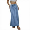 thumbnail image 2 of GEWSEY Womens Maxi Skirt 2025 Casual Flowy Elastic High Waist Long Skirts (Blue, XXL), 2 of 7