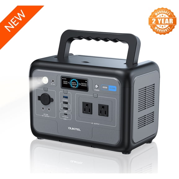 OUKITEL P800 512Wh Portable Power Station, LiFePO4 Battery, 800W AC Output, Fast Charging for Home Backup Camping RV