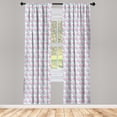 thumbnail image 2 of Ambesonne Retro Curtains, Colorful Triangles Vintage, Pair of 28"x84", Soft Pink and Pale Seafoam, 2 of 4