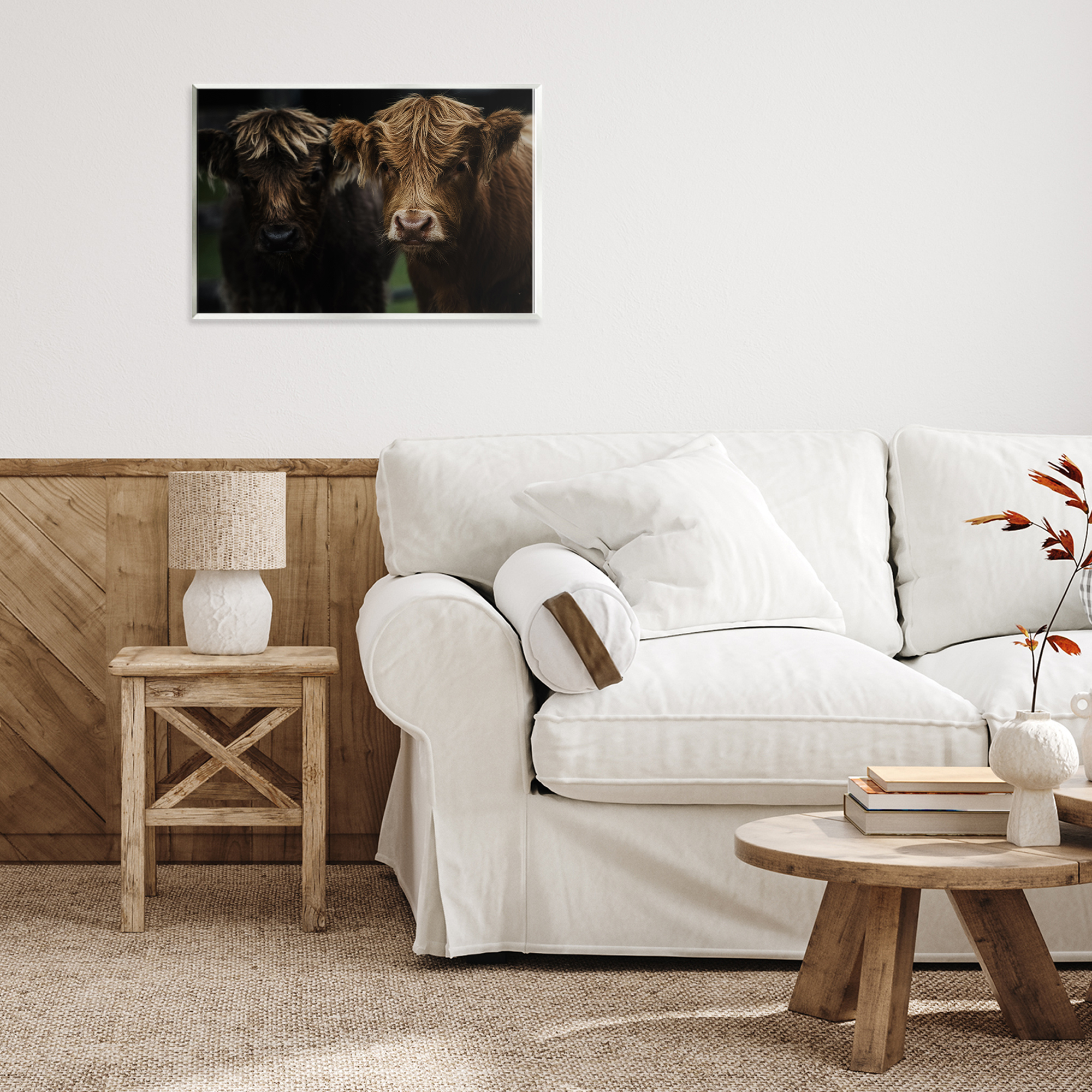 Cow Faces Highland Pair Wall Plaque Art, design by Amy Carroll