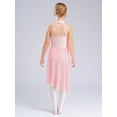 thumbnail image 5 of Doomiva Kids Girls Modern Lyrical Dance Dress Sleeveless Ballet Leotard Applique Rhinestones Figure Skating Dress Pink 8, 5 of 6