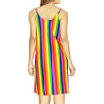 thumbnail image 3 of HAPPY BAY Women's Honeymoon Lounge LGBTQ Pride Flag Rainbow Stripe Dress Slip Chemise 00 Multi, Striped, 3 of 4
