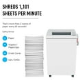 thumbnail image 5 of ideal. 3104 Continuous Operation Cross-Cut Centralized Office Paper, Staples, Paperclips, Credit Cards, CD/DVDs Shredder, 22–25 Sheet Feed Capacity, 32-Gallon Bin, P-4 Security Level, 5 of 6