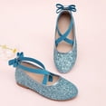 thumbnail image 7 of newwalpole Mary Jane Flats for Toddler Girls Little Kids Glittery Dress Princess Wedding Ballet Shoes Sky Blue for Size 13, 7 of 7