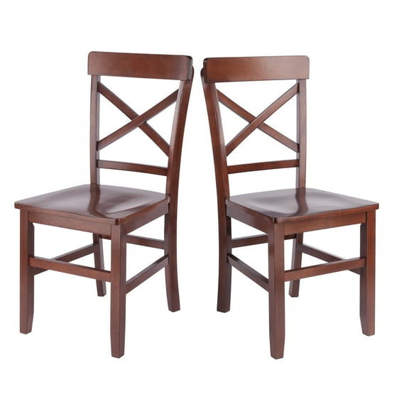 Winsome Xenia 2-Pc Set X-Back Chairs, Walnut