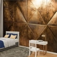 thumbnail image 2 of Peel and Stick Wallpaper Canvas Bronze 3D Wainscoting Panels Geometric Shapes Starburst Patterns Modern Art Wall Mural Decor Self Adhesive and Removable 100in x 144in, 2 of 8