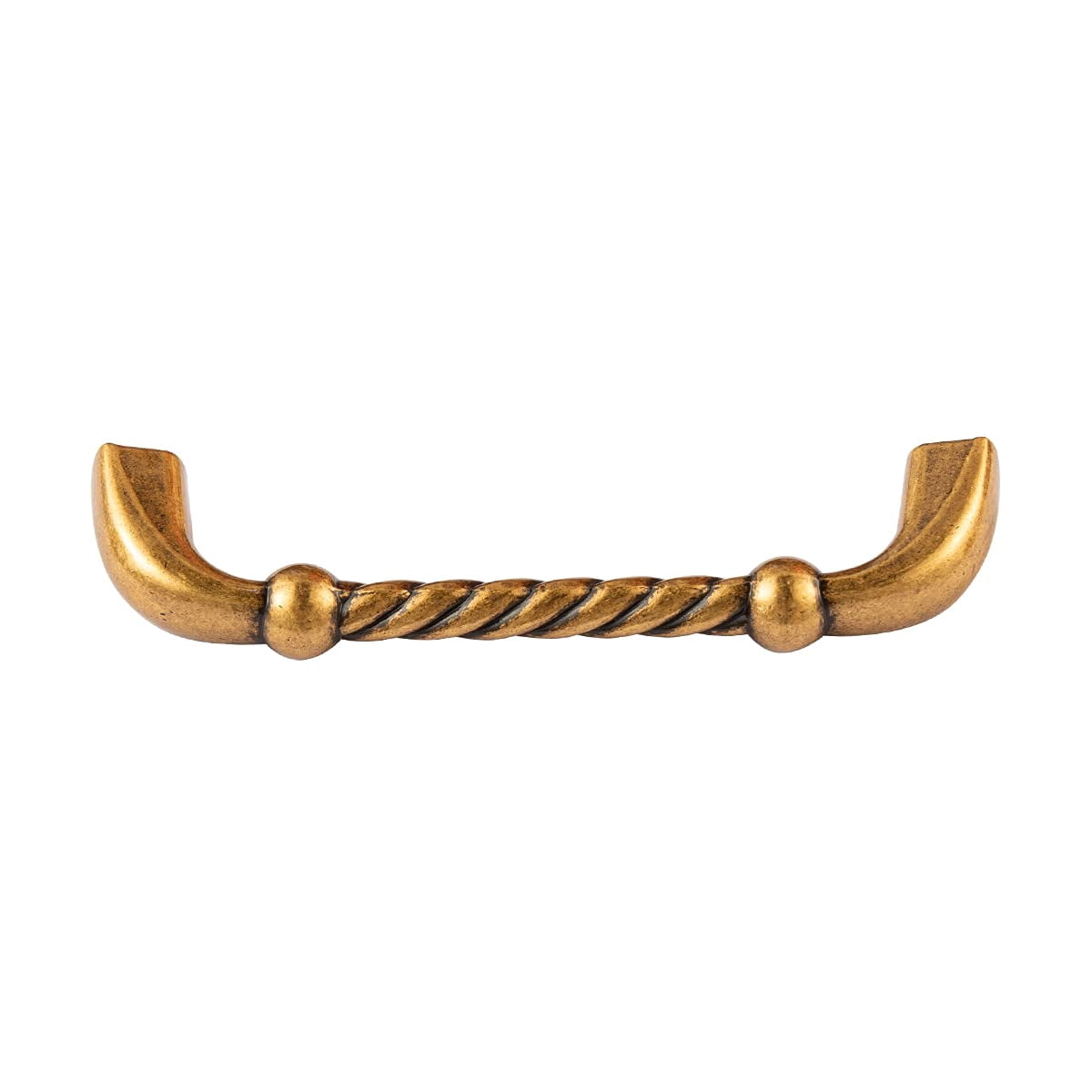 Utopia Alley 25pcs Naples Pull Handle - Decorative Cabinet Drop Pull Handles- Vintage Cabinet Hardware with Hand Finished Antique European Brass - Metal Drawer Pull Handle, 3.75" Center to Center