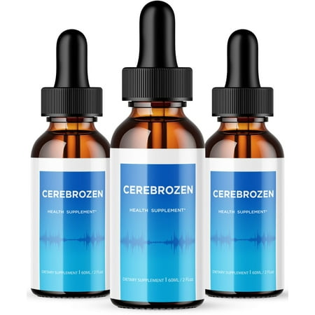 (3 Pack) Cerebrozen - Cerebrozen Drops - Healthy Hearing Supplement, Advanced Formula for Ear Health, Natural Support for Tinnitus, Cerebrozen 24, Cerebro Zen Reviews