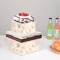 thumbnail image 5 of Soporte para pastel rellenable de acrílico cuadrado transparente con tapa, caja de exhibición elevadora de nivel para cupcakes, pedestal para decoración de pasteles y magdalenas, 5 of 5