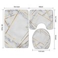thumbnail image 3 of White Gold Geometric Marble Bathroom Rugs Sets 3 Piece,Toilet Cover Set,Absorbent Non Slip Bathroom Mats Sets with U-Shaped Contour Rug Toilet Rug Set, 3 of 5