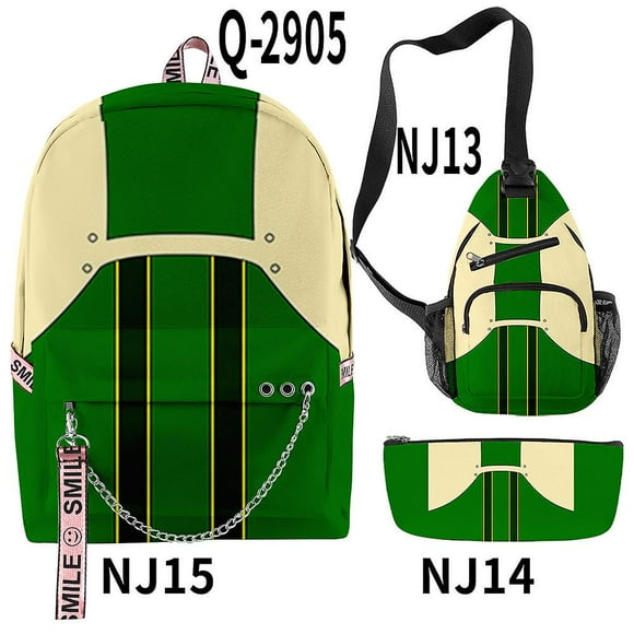 Boku No Izuku Midoriya Hero Academia Kid Backpack Schoolbag Suitable For Teens Students And Unisex 3pcs