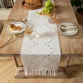thumbnail image 4 of Boho Table Runner 13 x 72 Inch Long Natural Cotton Woven Runner with Tassels for Home Dining Table décor, for Modern Farmhouse Decor Coffee Table Runner, Green and Beige, 4 of 6