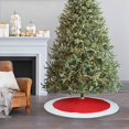 thumbnail image 4 of Christmas Tree Skirt, 48 inches Large Red White Quilted Thick Luxury Skirt, Rustic Xmas Tree Holiday Decorations…, 4 of 4
