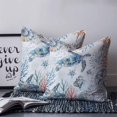 thumbnail image 2 of 26x26 Pillow Covers Set of 2, Ocean Turtle Throw Pillow Covers Decorative Couch Cushion Case, Summer Coastal Coral Flower Shells Microfiber Square Pillowcases for Bedroom Car Living Room, 2 of 7