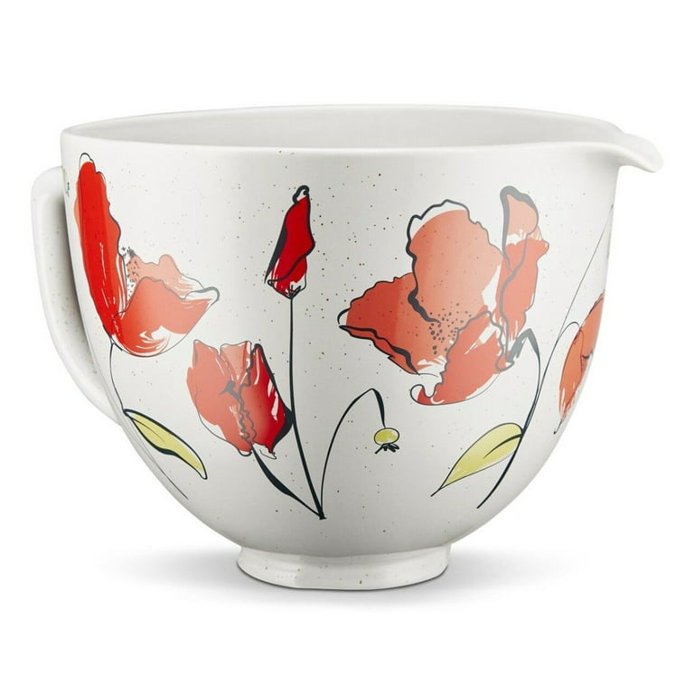 5-Quart Textured Ceramic Bowl for Tilt-Head Mixers (Poppy), KitchenAid