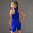 thumbnail image 4 of Gubotare Girl's 2 Piece Athletic Outfits Workout Sets Sleeveless Crop Tank Tops and Bike Shorts Gymnastic Yoga Summer Kid Size 12-13 (Blue,12-13 Years), 4 of 5