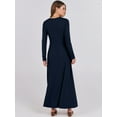 thumbnail image 6 of Luniro Women Fall Maxi Dresses Long Sleeve A-Line Flowy Fit & Flare 2025 Buttons Dress with Pockets, 6 of 9
