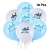 BESTOYARD Shark Balloons Confetti Balloons Inflatables Baby Shower Kids Birthday Party Decoration Green 10pcs