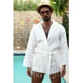 thumbnail image 4 of JD Palm Springs Brandon Men's Short Version Turkish Hoodie Robe 100% Cotton - Perfect Companion for Spa, Pool and Lounging at Home and Beach, 4 of 5