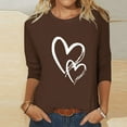 thumbnail image 2 of Yuyuzo Hauts d'Été pour Femmes Manches 3/4 Col Rond T-Shirts Décontractés Tuniques Imprimées Graphiques Blouses Mode Amples, 2 of 3