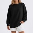 thumbnail image 5 of Dvprdro Womens Casual Loose Fit Crewneck Sweatshirt Long Sleeve Oversized Top with Pocket Solid Color Pullover, 5 of 9