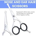 thumbnail image 4 of Nose Hair Scissors 4.5” Round Tip – Professional Stainless Steel Facial Grooming Scissors for Nose, Ear, Eyebrow & Mustache Trimming – Small Safety Trim Scissors for Men & Women (1, Silver), 4 of 8