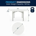 thumbnail image 3 of 60'' Round Granite White Plastic Folding Table, 3 of 9