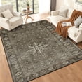 thumbnail image 6 of 5x7 Washable Area Rug Non-Slip Low Profile Vintage Distressed Oriental Rug for Living Room, Bedroom, Dining Room, Office, Brown, 6 of 13