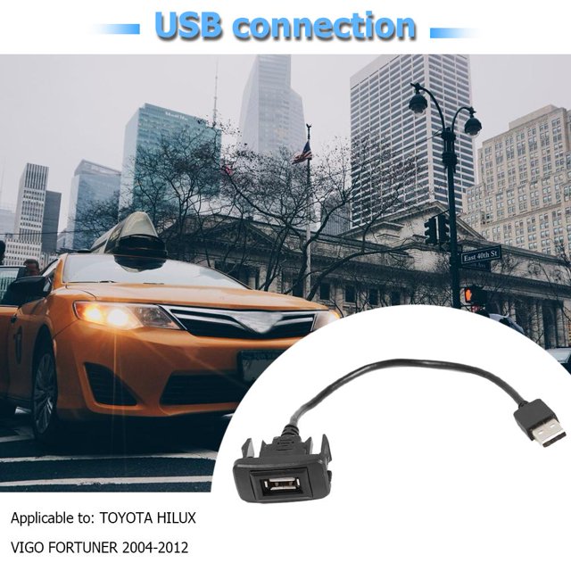 Adaptador de cable de extensión de panel de puerto USB de montaje empotrado para tablero de automóvil para Toyota Ehuebsd Accesorios para autos y motos