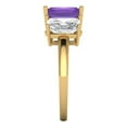 thumbnail image 3 of 4.0ct emerald cut purple natural amethyst 14k yellow gold 3 stone Bridal Wedding Engagement Promise Anniversary Ring for Women size 4.5, 3 of 7