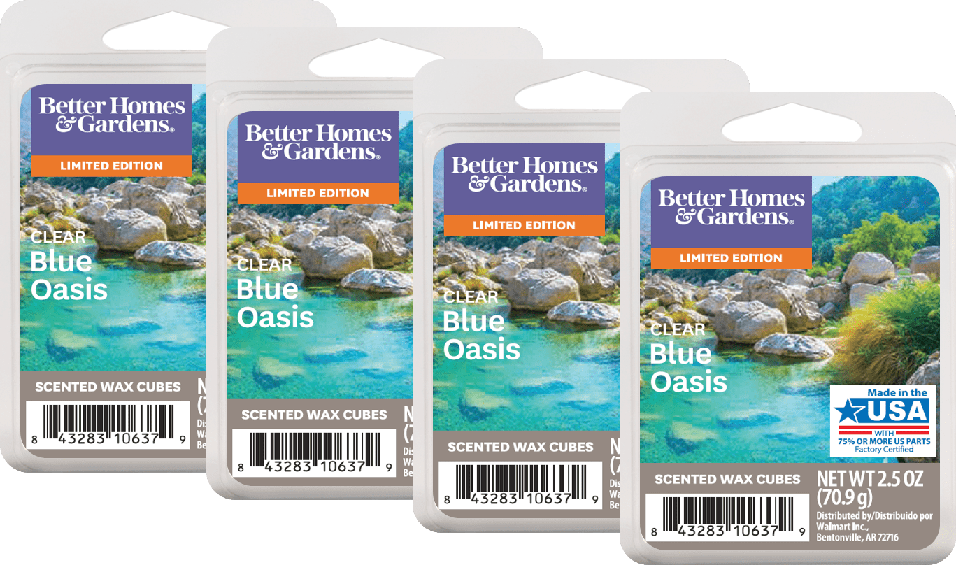Clear Blue Oasis Scented Wax Melts Better Homes Gardens 2 5 Oz