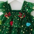 thumbnail image 6 of NAISIBABY Girls Christmas Dress (0-8T), Glitter Mesh Ruffles Sleeve Layered Tulle Party Princess Tutu Dress Green 8T, 6 of 8