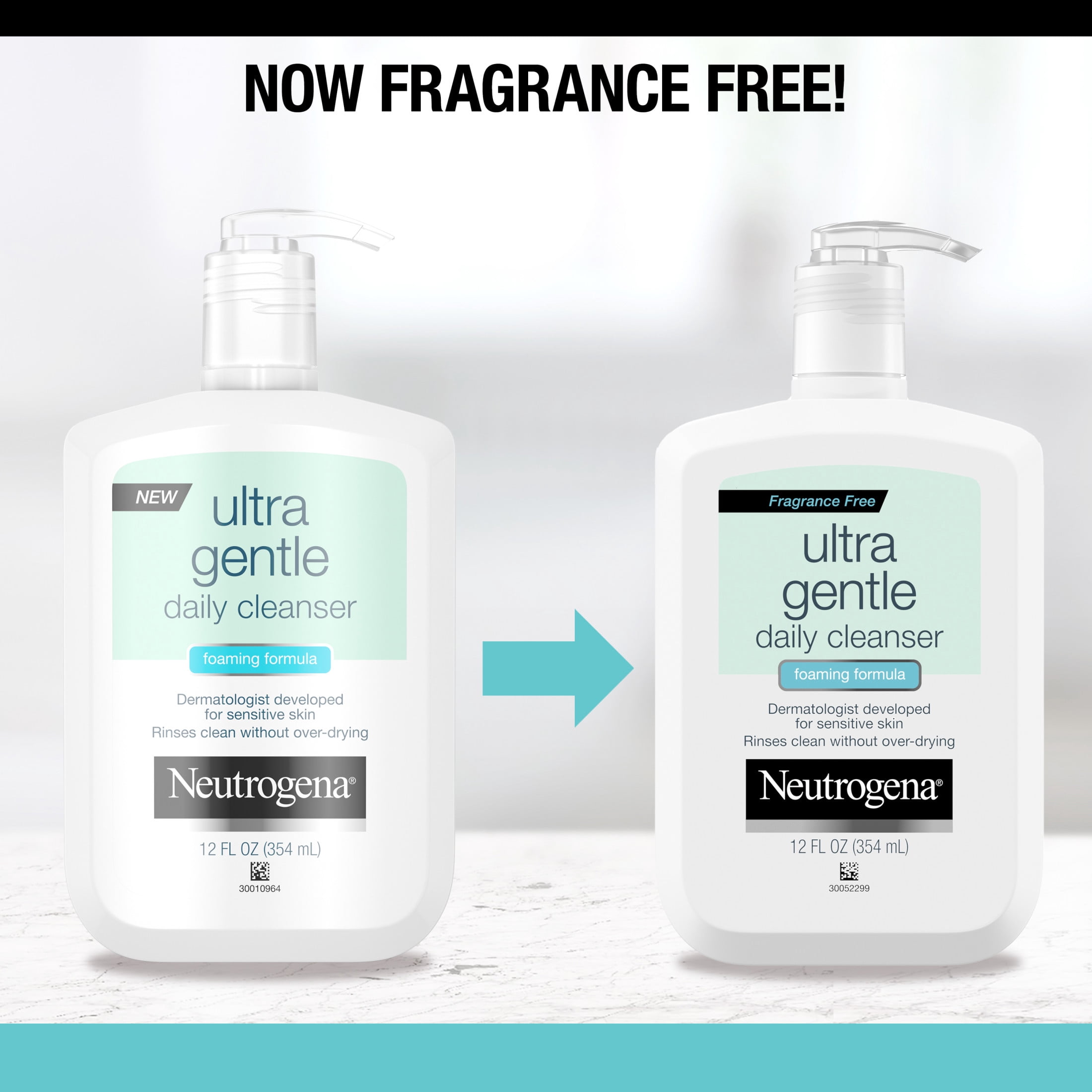 (2 pack) Neutrogena Ultra Gentle Foaming Facial Cleanser, Daily Face Wash, 12 fl. oz