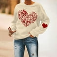 thumbnail image 4 of RKSTN Chandail en Molleton de la Saint-Valentin pour Femmes Imprimé Cœur d'Amour Couleur Unie Col Rond Manches Longues Blouse Ample, 4 of 6